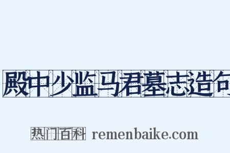 殿中少监马君墓志造句是什么意思的图片